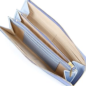 キタムラ パステルブルー コンビ 三つ折り財布 レザー製 NH089 Amazon | [キタムラ] カラーコンビ 長財布 PH0790 アイスブルー